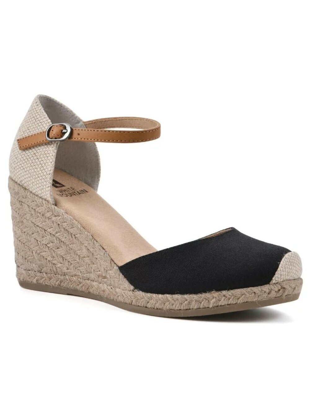 White Mountain Womens Mamba Espadrille Wedge Sandals Black Size 9 MSRP $79